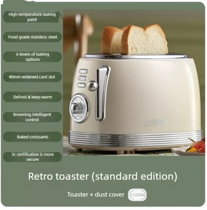 Horno Eléctrico Retro, <span class=keywords><strong>Tostadora</strong></span> de Pan, Versátil, 6 Niveles de Tostado, Descongelar/Calentar, Electrodoméstico Multifuncional (800W) - Product Image 6