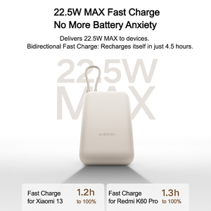 Batería Externa de Bolsillo Mijia de 10000mAh, 22.5W, Cable Tipo-C Integrado, Triple Salida, Carga Rápida para iPhone 15 y 16 - Product Image 4