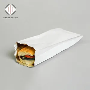 Foil Lined Customized Hot Food Greaseproof Paper Takeaway Bags for Ckicken/Hamburger/Sandwich