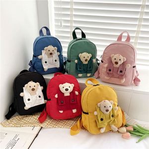 Hot Selling Canvas Cute Bear <b>Small</b> Kids <b>Backpack</b> Kindergarten Children School Bags With Custom Logo - Product Image 1
