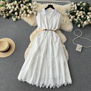 2026 <strong>Hot</strong> Selling Chinese Style A-line High Waist Hollowed-out Pleated Floor-length Party Summer Women's Loose Tight Dress - Product Image 5