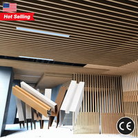 Dalles de plafond acoustiques en aluminium imitation bois, ignifuges, insonorisées, isolantes thermiquement et anti-humidité, très vendues