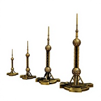 Modèle architectural de la Tour des Perles Orientales en métal, souvenir touristique de Shanghai, modèle en alliage de zinc couleur bronze antique 7109D