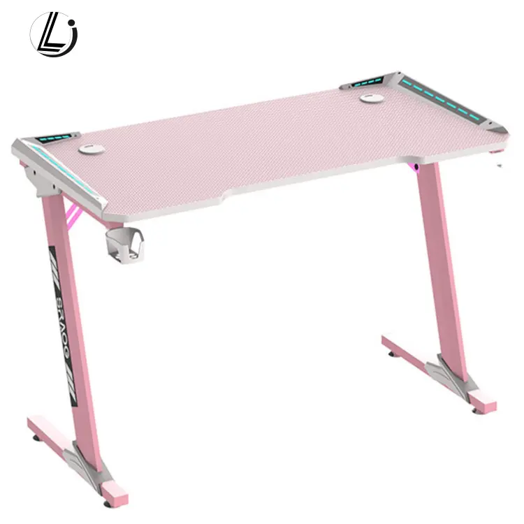 Bureau de jeu Simple, en LED, ordinateur rose, bon marché, pour Gamer