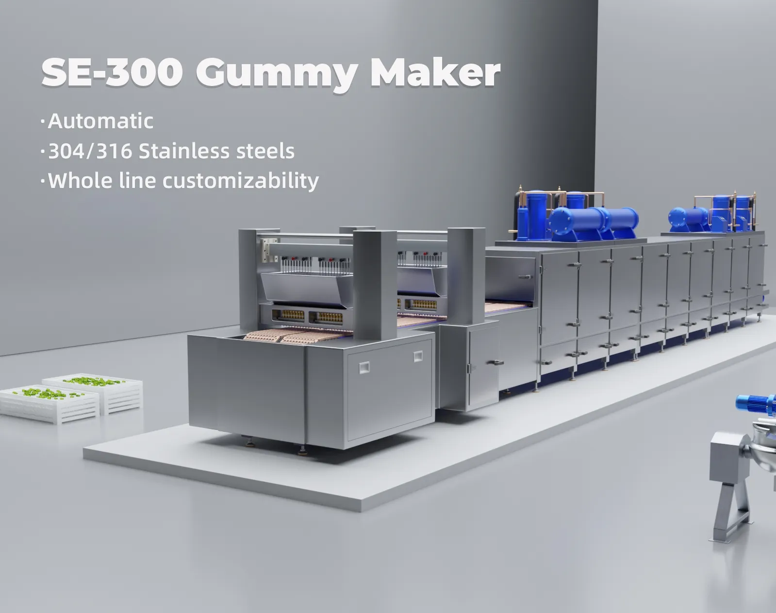 High-Accuracy Automatic Gummy Making Machine Multi-Function Factory Jelly Gummy Bear Depositing Line