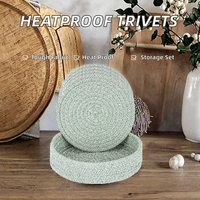 Sous-plats, dessous de plat, paniers de rangement, supports de casseroles, tapis de cuisine résistants à la chaleur en tissu durable 100% coton 33cm 5mm
