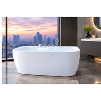 Baignoire autoportante de luxe en surface solide, baignoire moderne pour salle de bain résidentielle