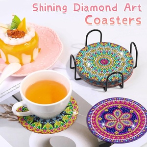 Full Drill Diamond <b>Painting</b> Mandala Flower Coasters Kit 8 Pieces Coasters Diamond Art Kits for Adults - Product Image 2