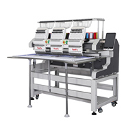 3 Heads Industrial Computer Cap logo Label Totebag Beads T-Shirt Multineedle Digital Sewing and Embroidery Machine Price