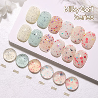 XEIJAYI Nouveau Vernis à Ongles Gel Cyber Rouge Yaourt Blanc Oreo 15ml Paillettes Blanches Crémeuses UV Style Français CPNP