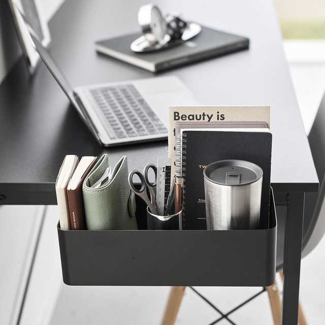 Factory Direct Carbon Steel Desk Side Storage Box Modern Minimalist Office Desk Organizer for Home Gadgets Remote Control B2B