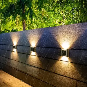 In acciaio inossidabile luci solari da giardino per esterni 2024 lampada da parete decorativa su e giù per la luce impermeabile luci solari da giardino