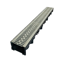 Égouttoir long à crépine linéaire moderne avec grille galvanisée PP poli et zinc Canal de drainage pour salle de bain et cuisine