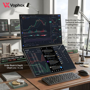 Laptop de Doble Pantalla para Trading, 16+16 Pulgadas, Intel I5 12450H, para Finanzas, Bolsas, Forex, Criptomonedas, Day Trading, Computadora Multipantalla, Venta al Por Mayor - Product Image 1