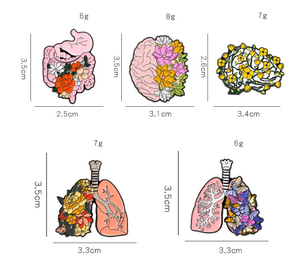 21 видов оптовых значков-брошей с индивидуальным логотипом: креативные значки в форме сердца, синие значки-бронхи, медицинские значки-легкие, значки-бронхи из мягкой и твердой эмали. - Product Image 4