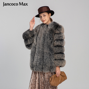 Jancoco — <span class=keywords><strong>manteau</strong></span> <span class=keywords><strong>Long</strong></span> épais et chaud pour <span class=keywords><strong>femme</strong></span>, vêtement d'extérieur, bulle, vraie fourrure de renard, nouveauté - Product Image 3