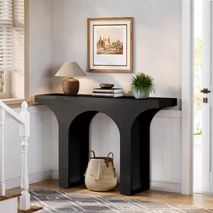 Desain 2024 kontemporer desain modern minimalis kayu klasik hitam jalan masuk meja untuk ruang keluarga konsol furnitur