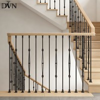 Balustres d'escalier en fer forgé DVN, couleur laiton antique brossé, design rétro en métal, balustres de balustrade en forme de panier, poteaux d'escalier en métal