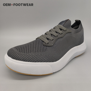 New Design Lightweight Flexible Knit Sneaker Running Shoes Men <strong>Runner</strong> <strong>Athletic</strong> Wide Grey Walking Shoes Low Cut Lace up - Product Image 2