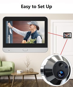 Sonnette de porte intelligente WiFi CPT Tuya avec caméra 1080p, visiophone pour porte, écran LCD 4,3 pouces, détection de mouvement PIR 24h/24 - Product Image 2