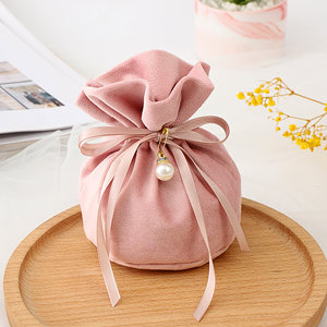 Bolsa de Almacenamiento para Tazas de Té y Teteras, Bolsa de Almacenamiento de Color Sólido, Bolsa de Terciopelo con Base Redonda y Cordón - Product Image 4