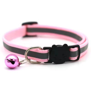 Collar reflectante mejorado para perro con hebilla de seguridad, ajustable, de nailon ligero, con estampado y campana, cómodo para todas las estaciones. - Product Image 5