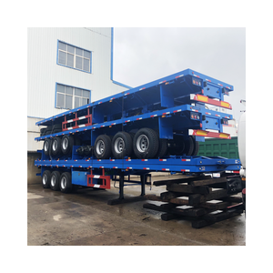Semirremolque <span class=keywords><strong>de</strong></span> Plataforma Plana <span class=keywords><strong>de</strong></span> 3 y 4 Ejes, 40T 60T, Semirremolque <span class=keywords><strong>Portacontenedores</strong></span> <span class=keywords><strong>de</strong></span> 28 Toneladas, Remolque <span class=keywords><strong>de</strong></span> Camión Usado para África - Product Image 3