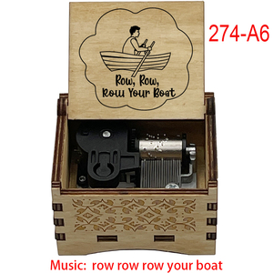 Boîte à musique vintage en bois 'Row Row Row Your Boat', cadeau musical spécial, cadeau avec comptoires enfantins pour enfants - Product Image 3