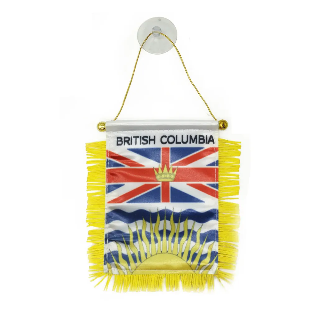 Biểu tượng tùy chỉnh treo British Columbia pennant cờ cho xe gương chiếu hậu và trang trí nội thất