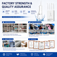 Irrigador Bucal Portátil Recargable de 300 ml para el Hogar y Viajes con 4 Boquillas para Limpieza Dental