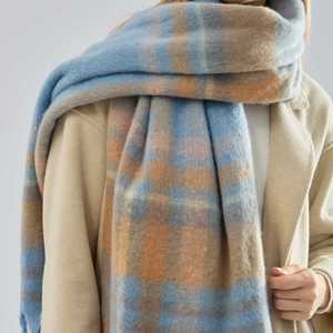 Mùa thu mùa đông ngoài trời ấm áp kết thúc tốt đẹp ánh sáng chăn khăn, khăn quàng cổ kẻ sọc khăn choàng với tua cho phụ nữ - Product Image 5