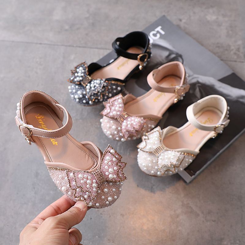 Fashion Children Princess Sandals Cinderella Crystal Shoes Children High Heels Girls Sandals