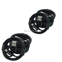 Câble de charge rapide pour téléphone portable en TPE noir 2A 1m USB-A vers Micro USB-A vers USB vers Type-C avec conducteur en cuivre pur