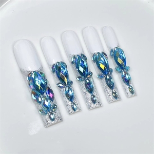 <span class=keywords><strong>Ongles</strong></span> à presser 3D faits main de haute <span class=keywords><strong>qualité</strong></span>, longs, forme cercueil, carrés, stiletto, mignons, <span class=keywords><strong>faux</strong></span> <span class=keywords><strong>ongles</strong></span> en acrylique, 10 pièces - Product Image 4