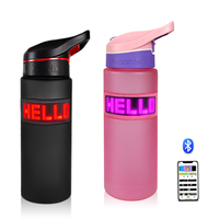 Bouteille d'eau à affichage LED pour sport de plein air Rechargeable par USB Tritan Sans BPA Applicable pour LED Ticker APP Programmable pour les voyages