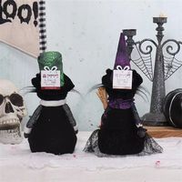 Ensemble de peluches de chat d'Halloween mignon et effrayant, décoration de table lumineuse pour cadeau de fête des enfants