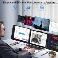 Eloam EL-S2 14 "FHD 1080P IPS Moniteur portable rétroéclairé LCD Haut-parleur intégré Extension pour ordinateur portable Interface de type C Windows Business
