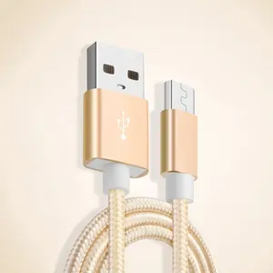 2A High Quality Metal Nylon Braided Usb Cable Charger Data Cables for Charging and Data Sync Cables