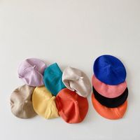 Béret tricoté respirant et coupe-vent de style coréen, couleur bonbon, pour bébés garçons et filles, printemps/automne ; Chapeau en laine chic et décontracté