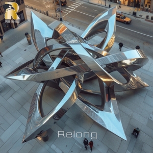 Sculpture de rondin en acier inoxydable de grande taille pour l'extérieur, nouveau design - Product Image 5