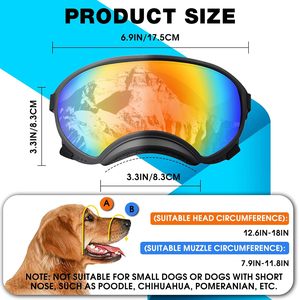 Gafas <span class=keywords><strong>de</strong></span> Sol para Perros con Protección UV y Correa Ajustable para Perros Pequeños, Medianos y Grandes, Gafas para Mascotas - Product Image 5