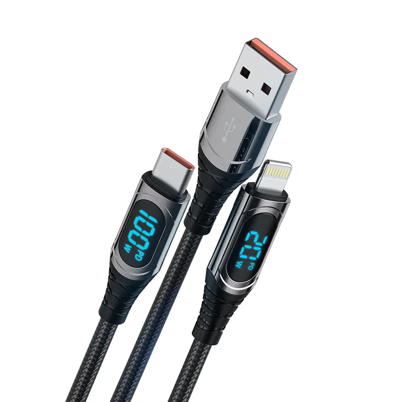New Technology Power 20W USB C Light ning Cable Type C Data Cable 100W Fast Charging LED Display Compatible With iPhone, Macbook