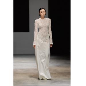 เดรสยาวผู้หญิงแบบใหม่ขายส่ง แขนสั้น คอวี ผ้าโพลีเอสเตอร์ 92% เรยอน 8% - Product Image 3