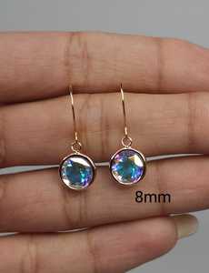 Pendientes Colgantes de Lágrima con Bisel de Oro de 14K y Topacio Místico Mercury Mist - Regalo Delicado para Bodas y Fiestas - Product Image 5