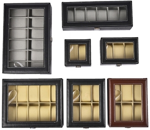 Üretici özel Logo Vintage su geçirmez 12-Slot takı saat kutu kutu ambalaj için dikdörtgen PVC pencere dikdörtgen - Product Image 5