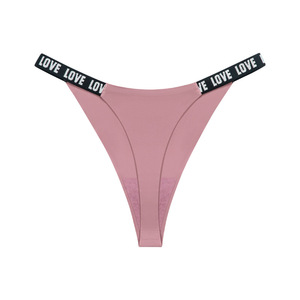 Tangas sexis de encaje fino con letras plateadas estilo camiseta sin costuras de cintura baja para mujer - Product Image 3