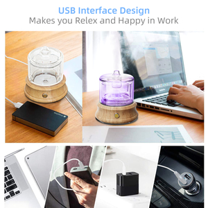 Kính khuếch tán nhà thông minh Máy tính để bàn 7 màu LED ánh sáng khuếch tán hương thơm tay thổi thủy tinh bể nước khuếch tán hương thơm - Product Image 5