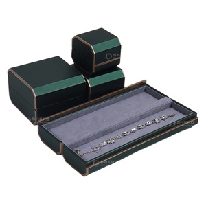 Boîte d'emballage pour bijoux en cuir PU, meilleures ventes, avec logo personnalisé - Product Image 1