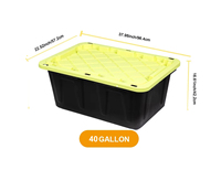 Boîtes de rangement en plastique empilables de style américain de 40 gallons avec couvercle verrouillable pour supermarchés et magasins de détail