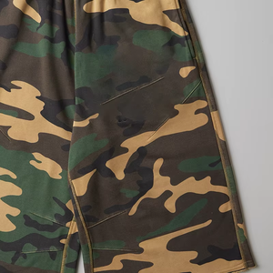 Customize Elasticated Waist Raw Hem Camo <b>Shorts</b> Allover Print Mens <b>3</b>/<b>4</b> Long Sweat <b>Shorts</b> - Product Image 3